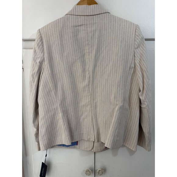 NEW! Tommy Hilfiger Womens Blazer, Suit Jacket, Light Tan White Stripes, Size 16 - Picture 2 of 14